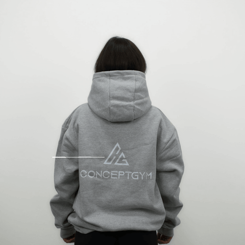 Heavyweight Oversize Hoodie - Grau/Weiß