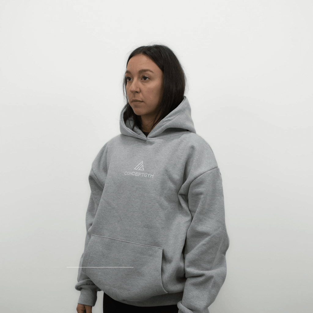 Heavyweight Oversize Hoodie - Grau/Weiß