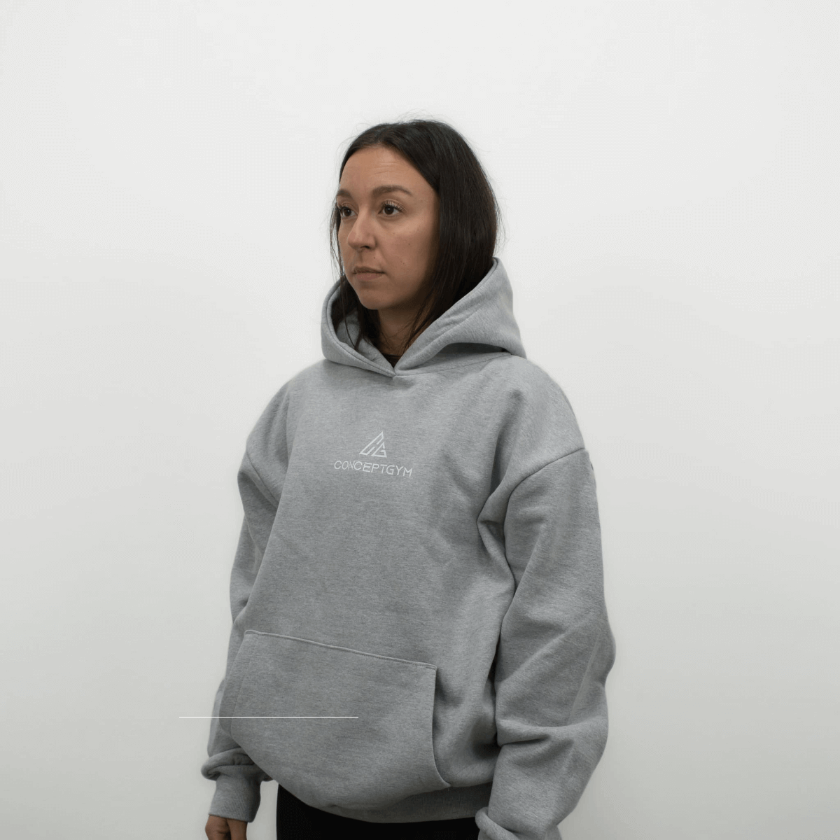 Heavyweight Oversize Hoodie - Grau/Weiß