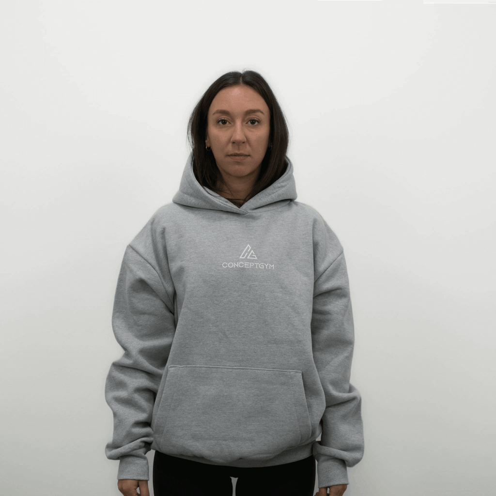 Heavyweight Oversize Hoodie - Grau/Weiß