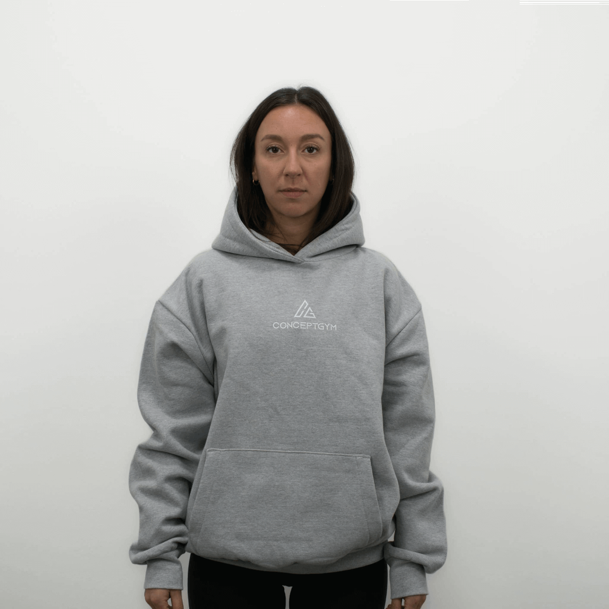 Heavyweight Oversize Hoodie - Grau/Weiß